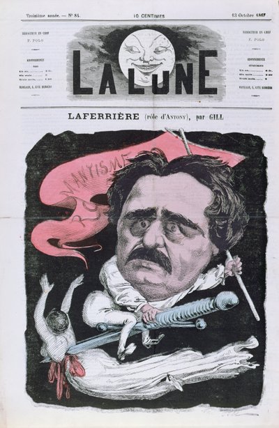 Caricature of the Actor Laferriere in the Role of Antony, from the Play of the Same Name by Alexandre Dumas by Andre Gill